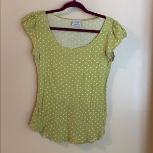 Arizona Green Polka Dot Top